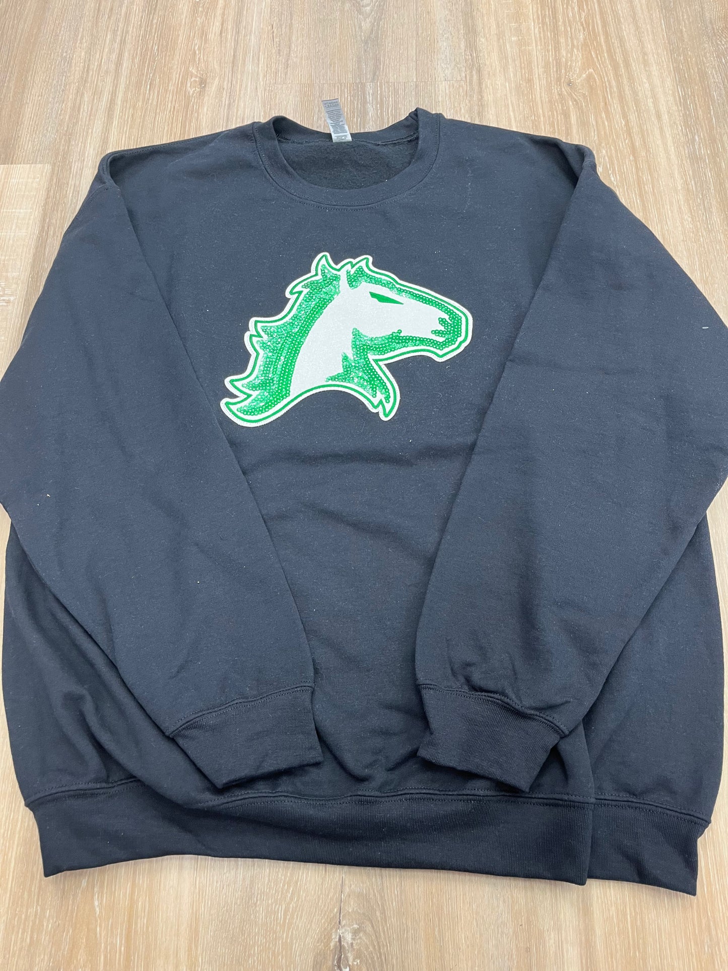 Kennesaw Mountain Mustangs PRESSED sequin patch sweatshirt