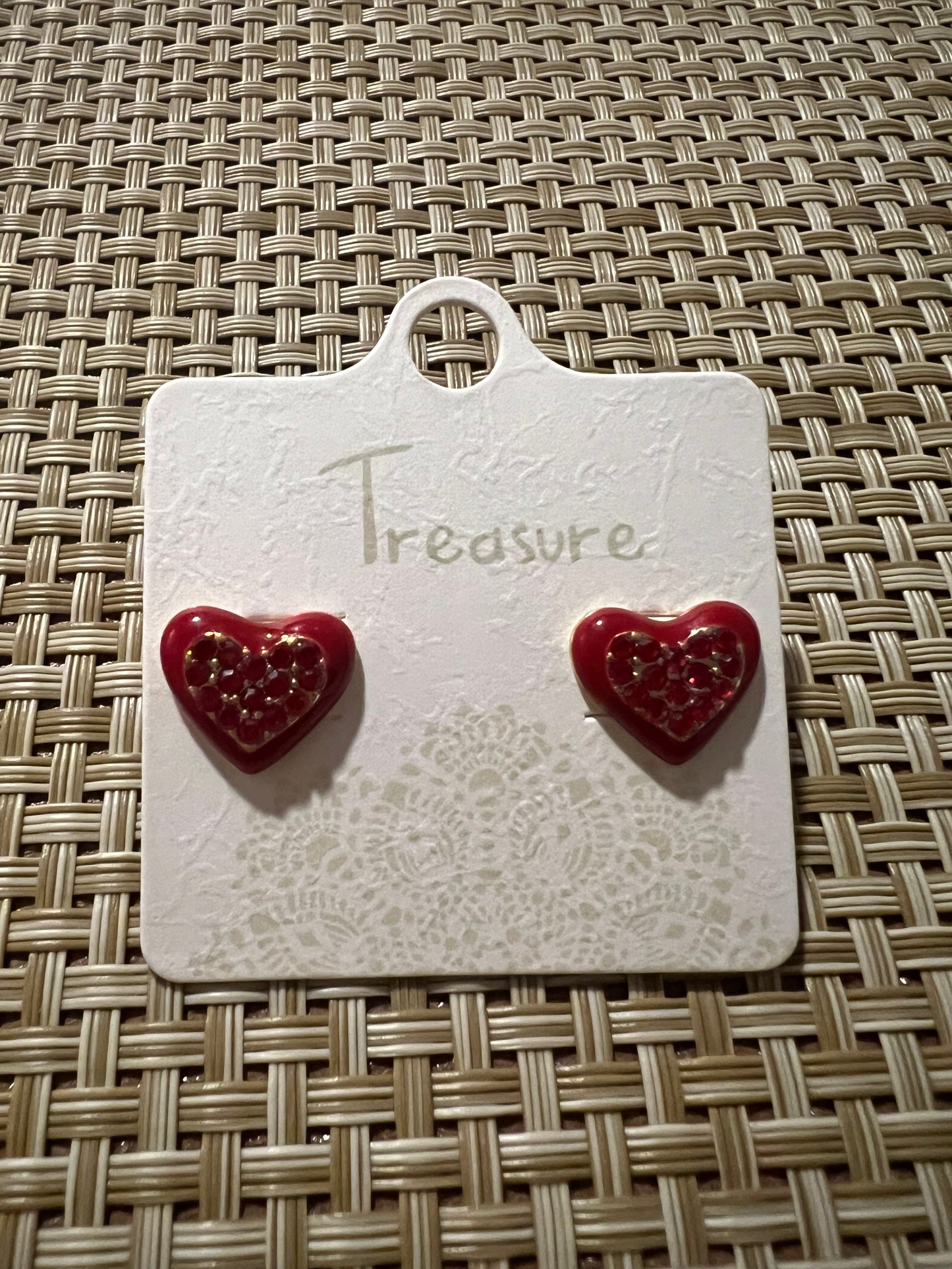 Small Red Heart Studs