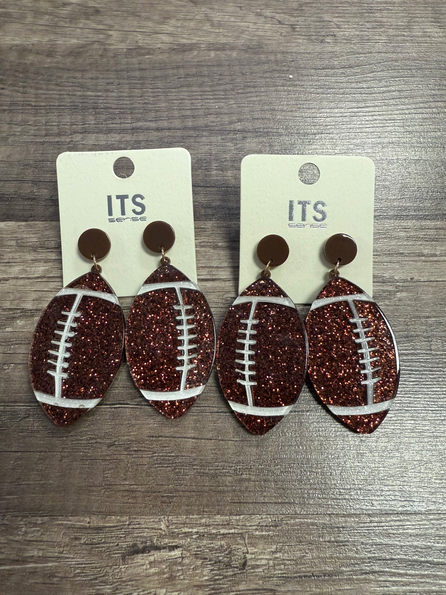 Football glitter acrylic dangles