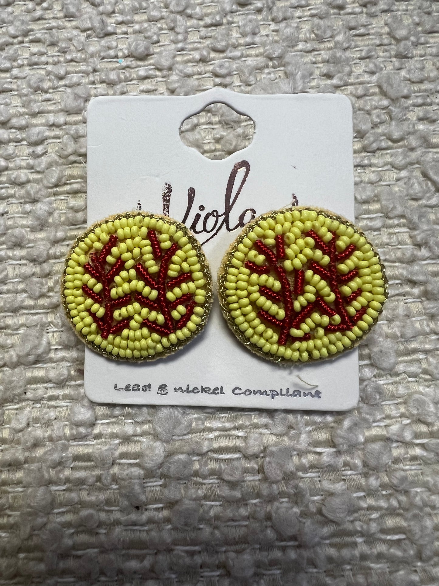 Beaded Softball Studs