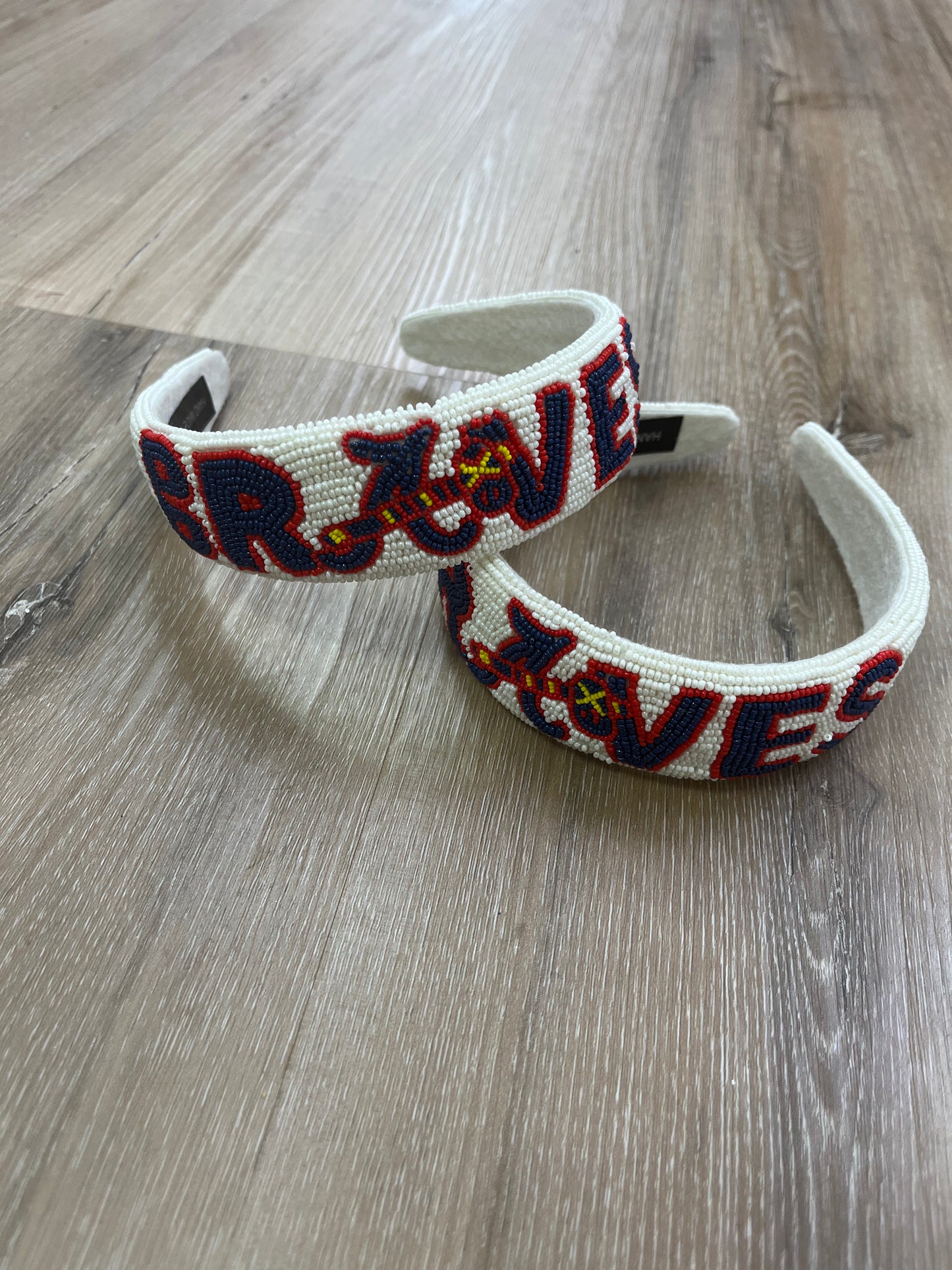 Braves Beaded Navy Word Headband