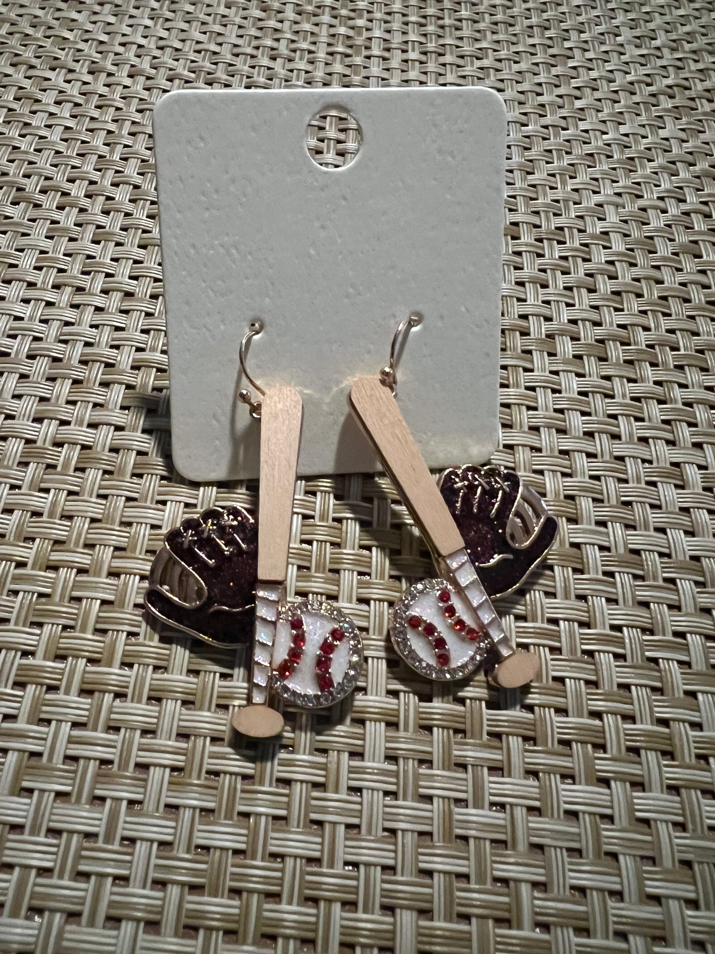 Wooden Bat, Ball, & Glove Dangles