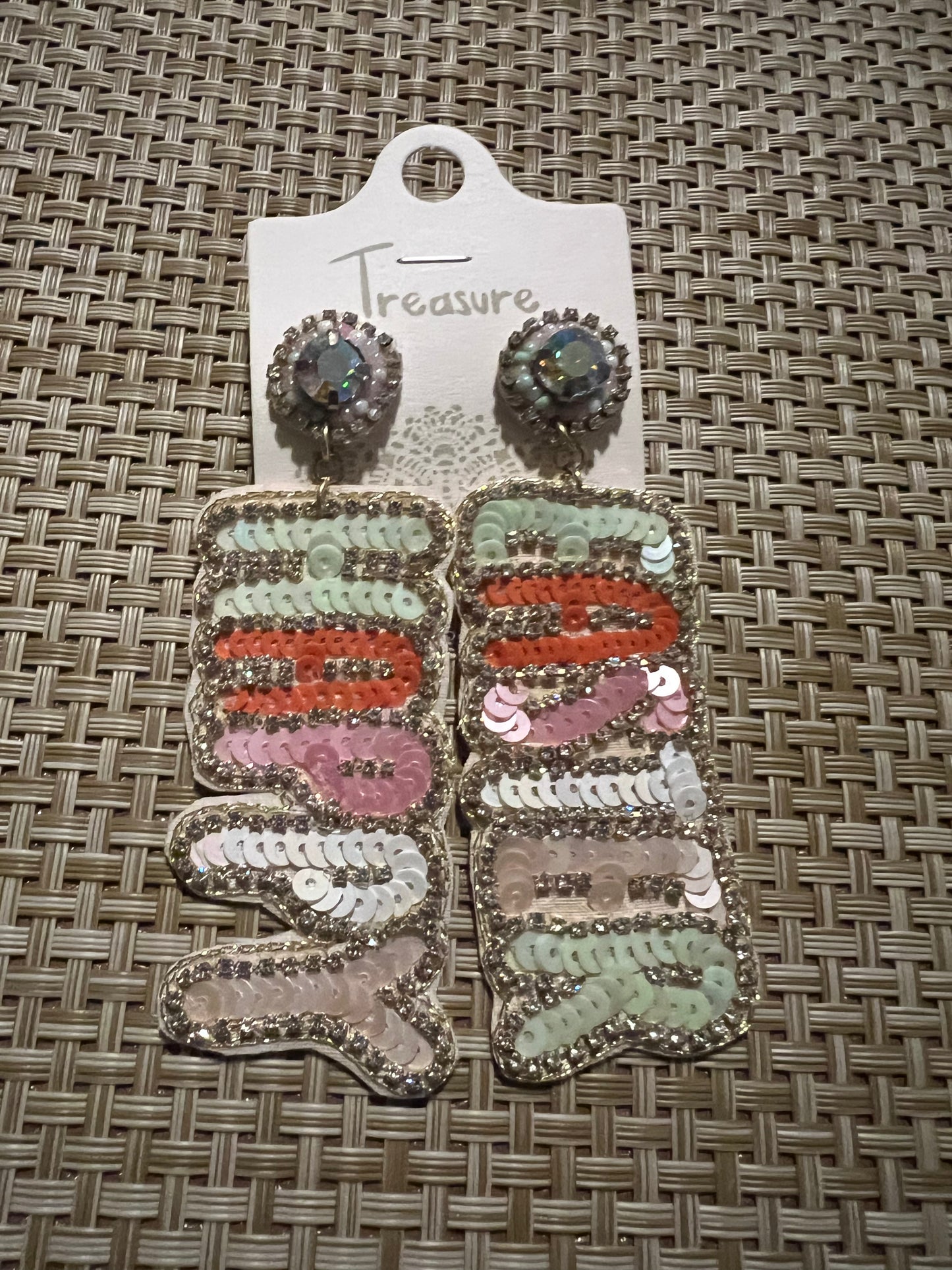 Happy Easter Sequin Earrings