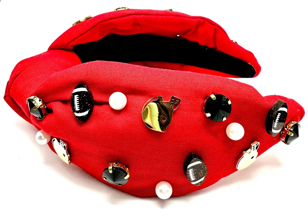 Red & Black Football Headband