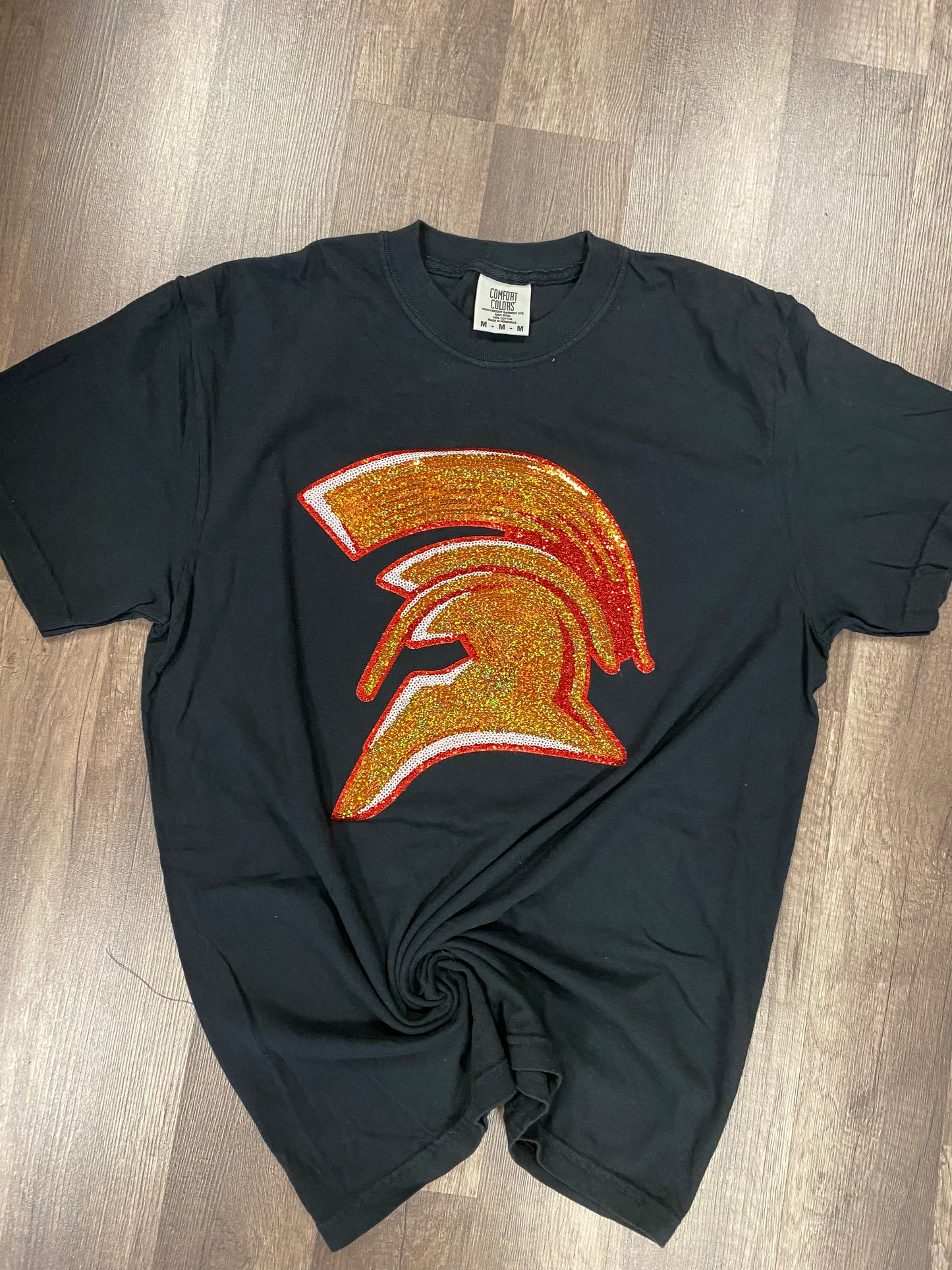 Spartan Mascot Chenille Patch PRESSED Tee