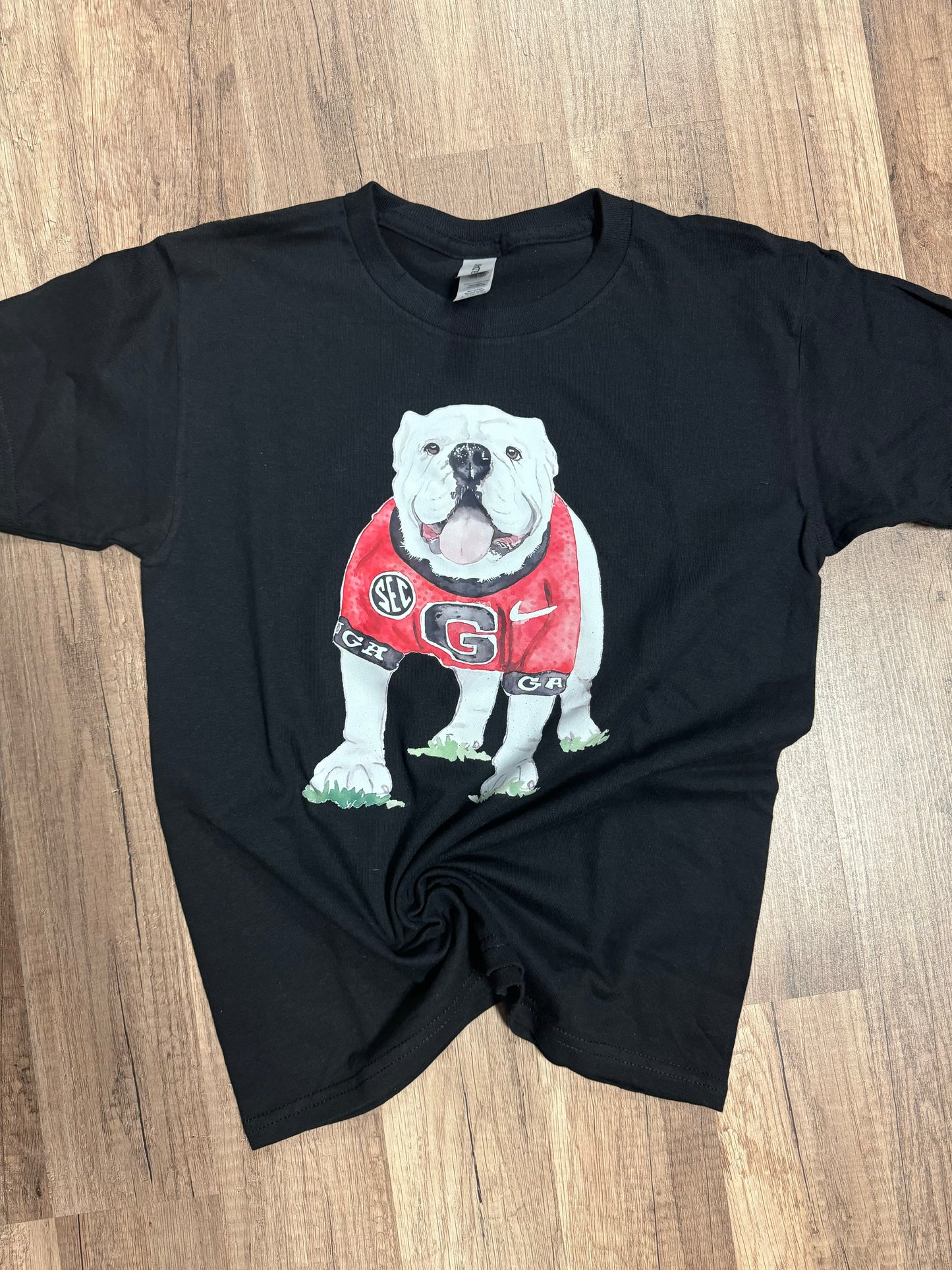 Standing Bulldog Watercolor Youth Tee
