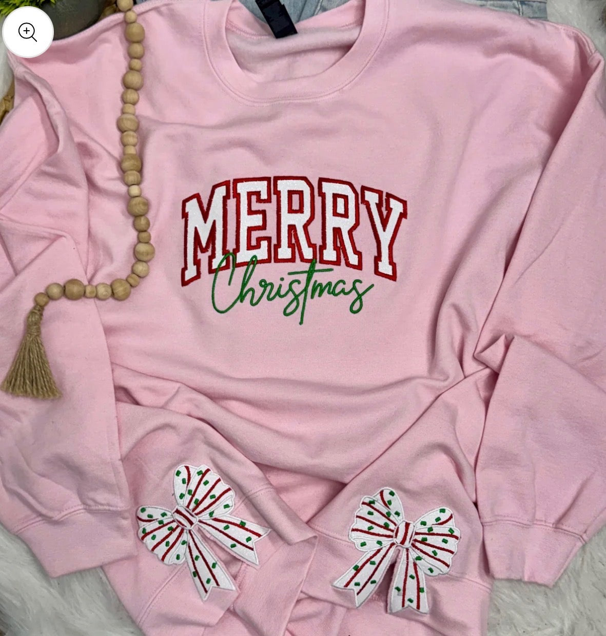 MERRY Christmas Cake Side Bows Sweatshirt