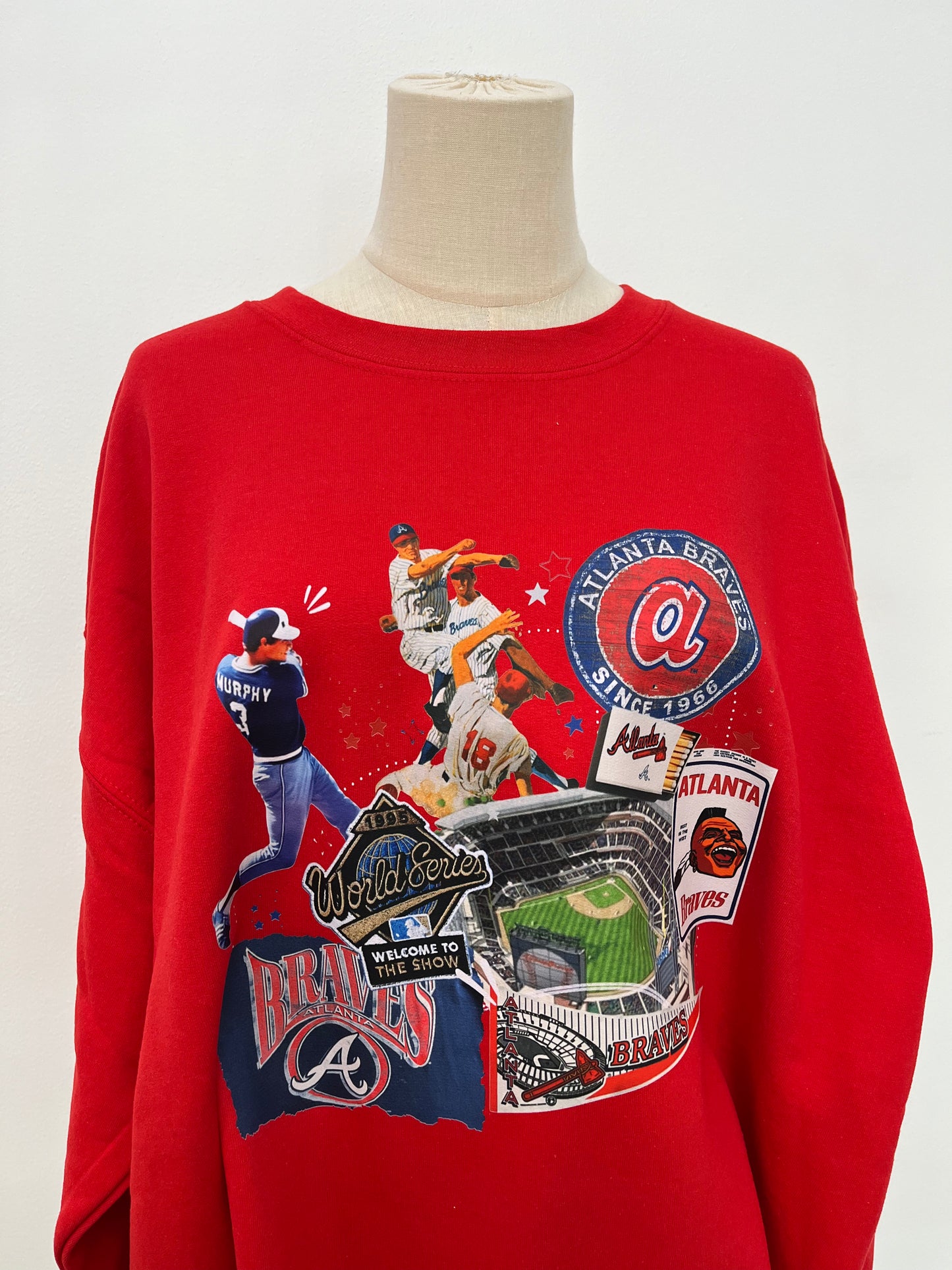 Braves Collage on red