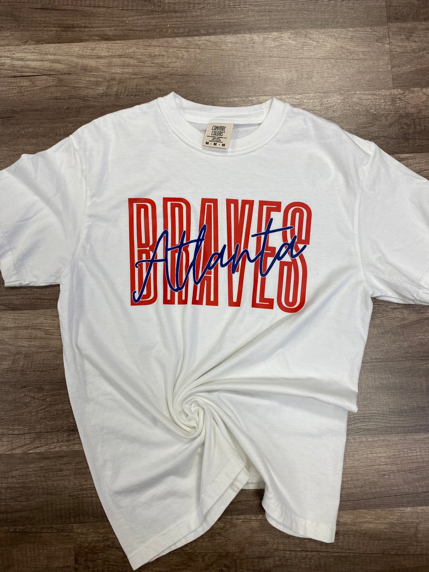 Atlanta Braves Cursive White Tee