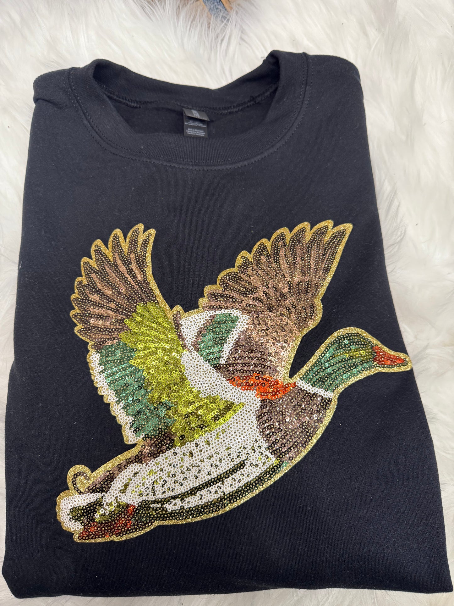 Mallard sequin patch sweatshirt