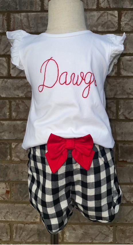Crochet Dawgs Set W/ Gingham Shorts
