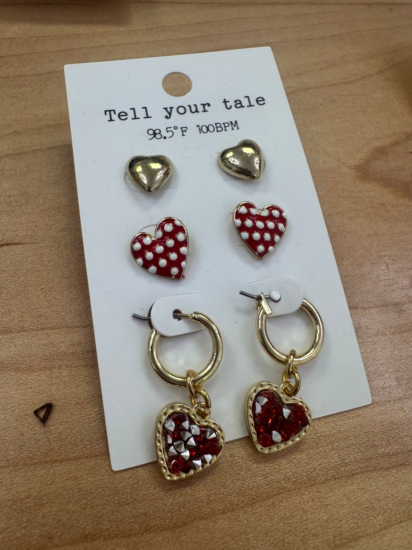 Heart Studs and Huggies 3 Pack