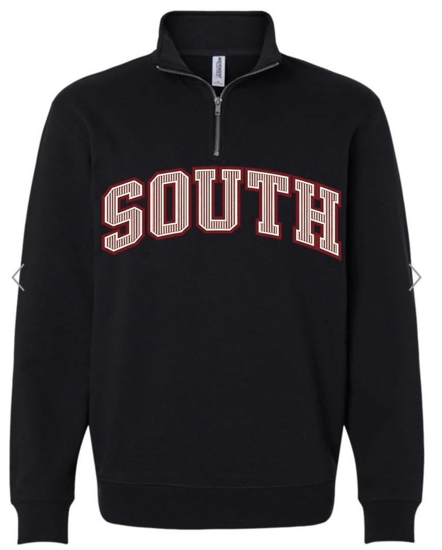 South Seersucker on black quarter zip