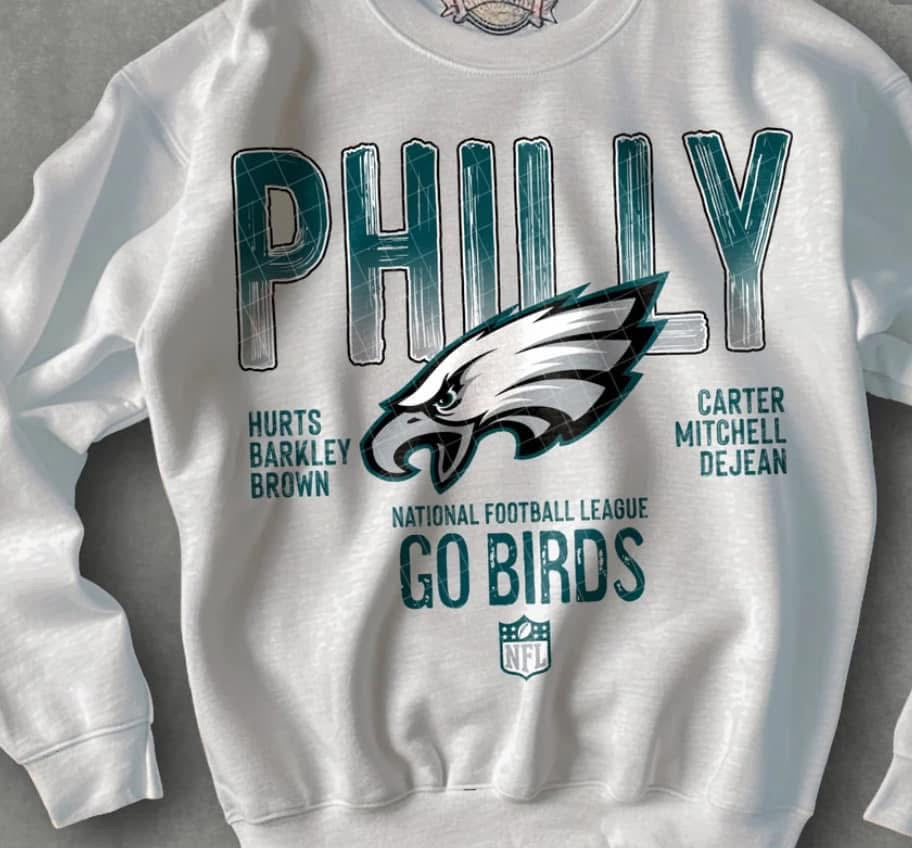 PHILLY go birds white sweatshirt