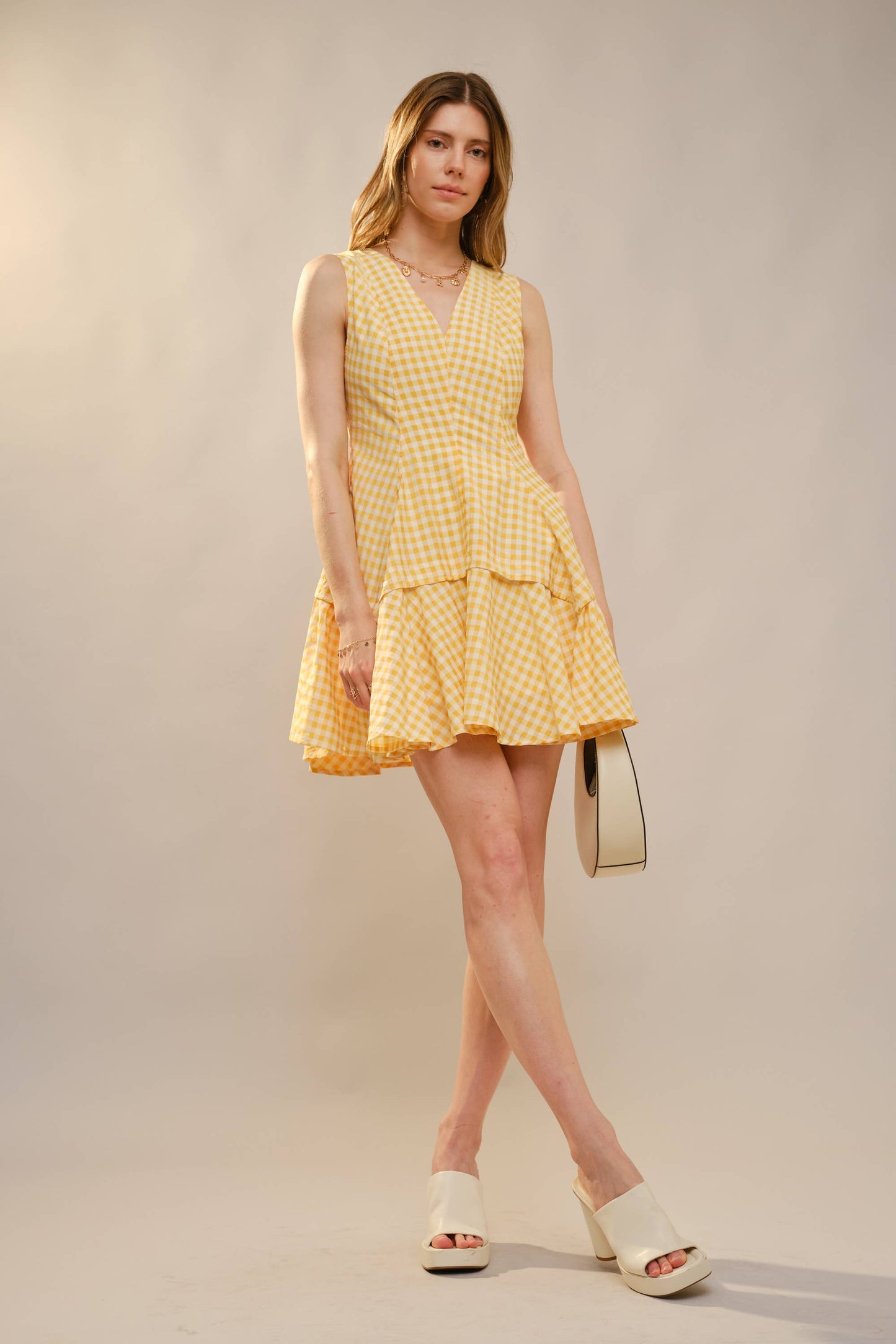 Gingham Flare Mini Dress