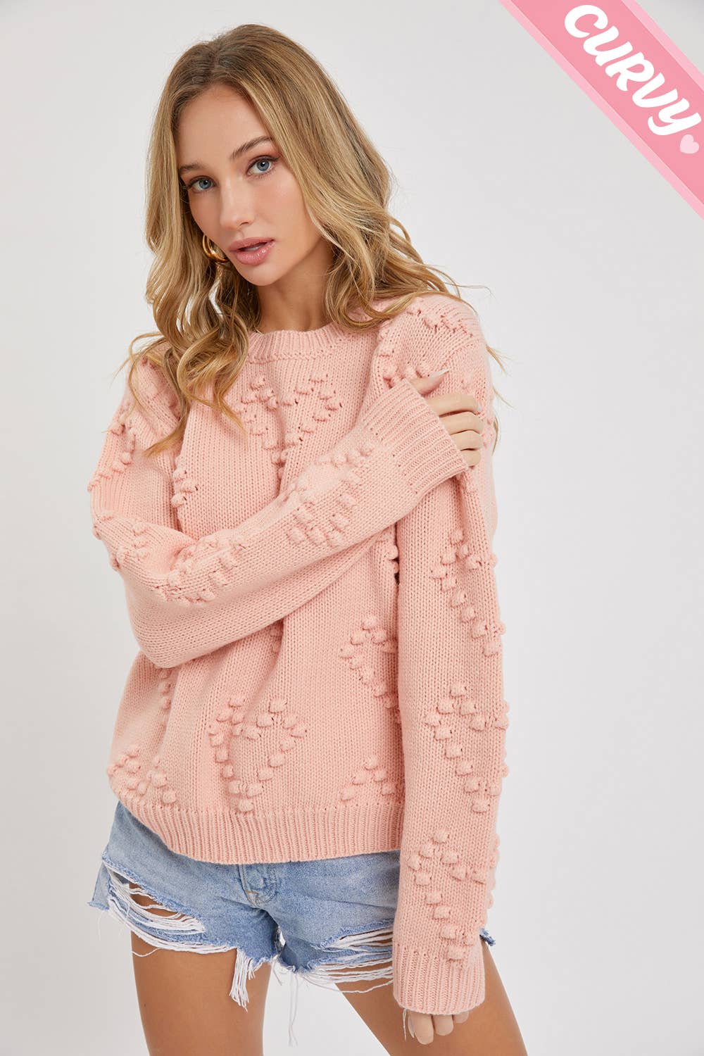 HEART SWEATER PLUS SIZE: Red, Plus Size