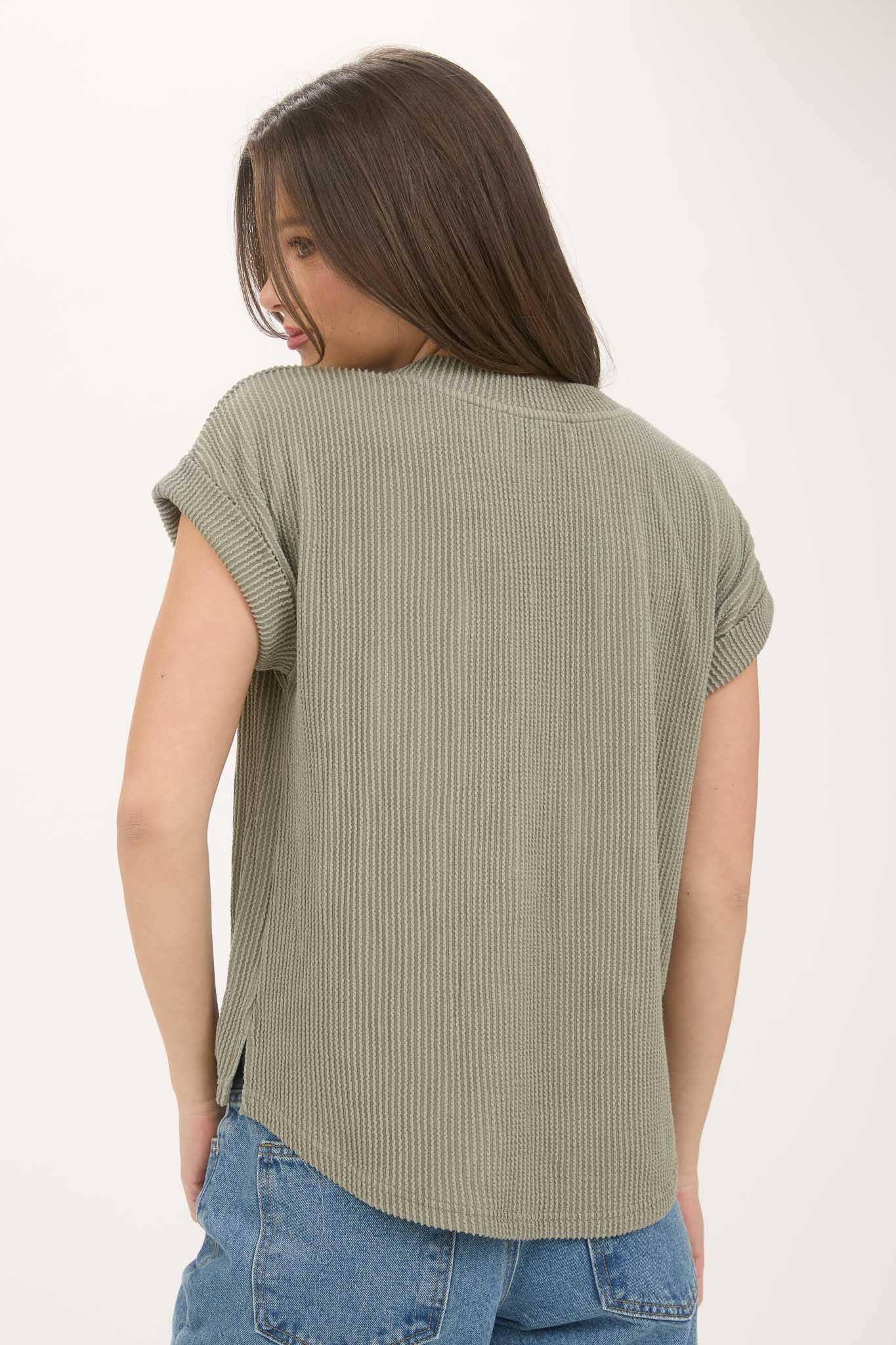 GEORGIA SHORT SLEEVE SWEATER KNIT TEE