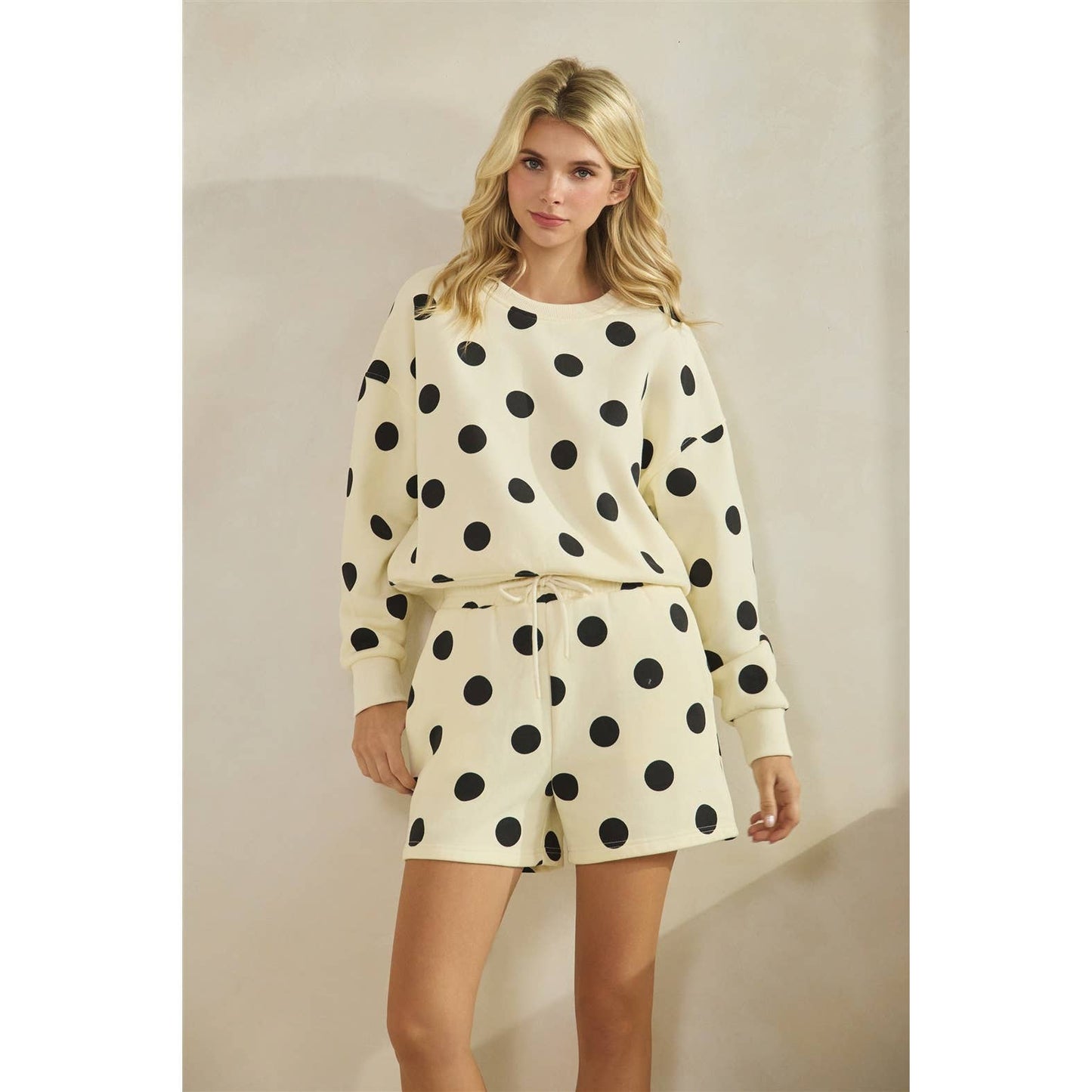 Polka Dot Sweatshorts Black