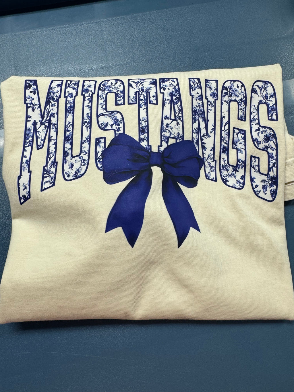 McGarity Mustangs Floral Tolie with Bow