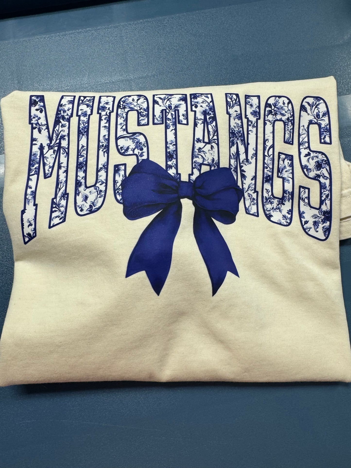 McGarity Mustangs Floral Tolie with Bow