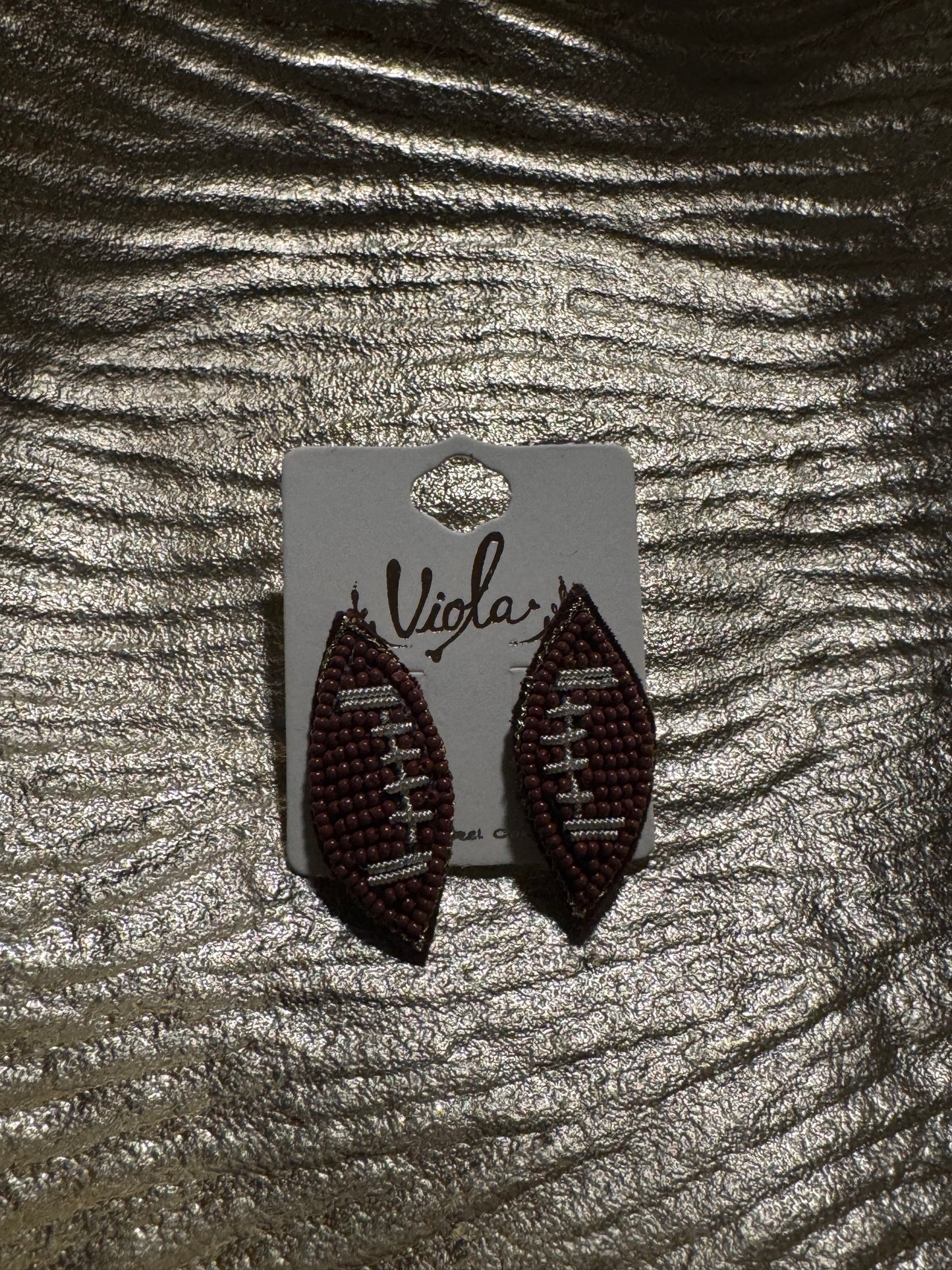 Football beaded earring