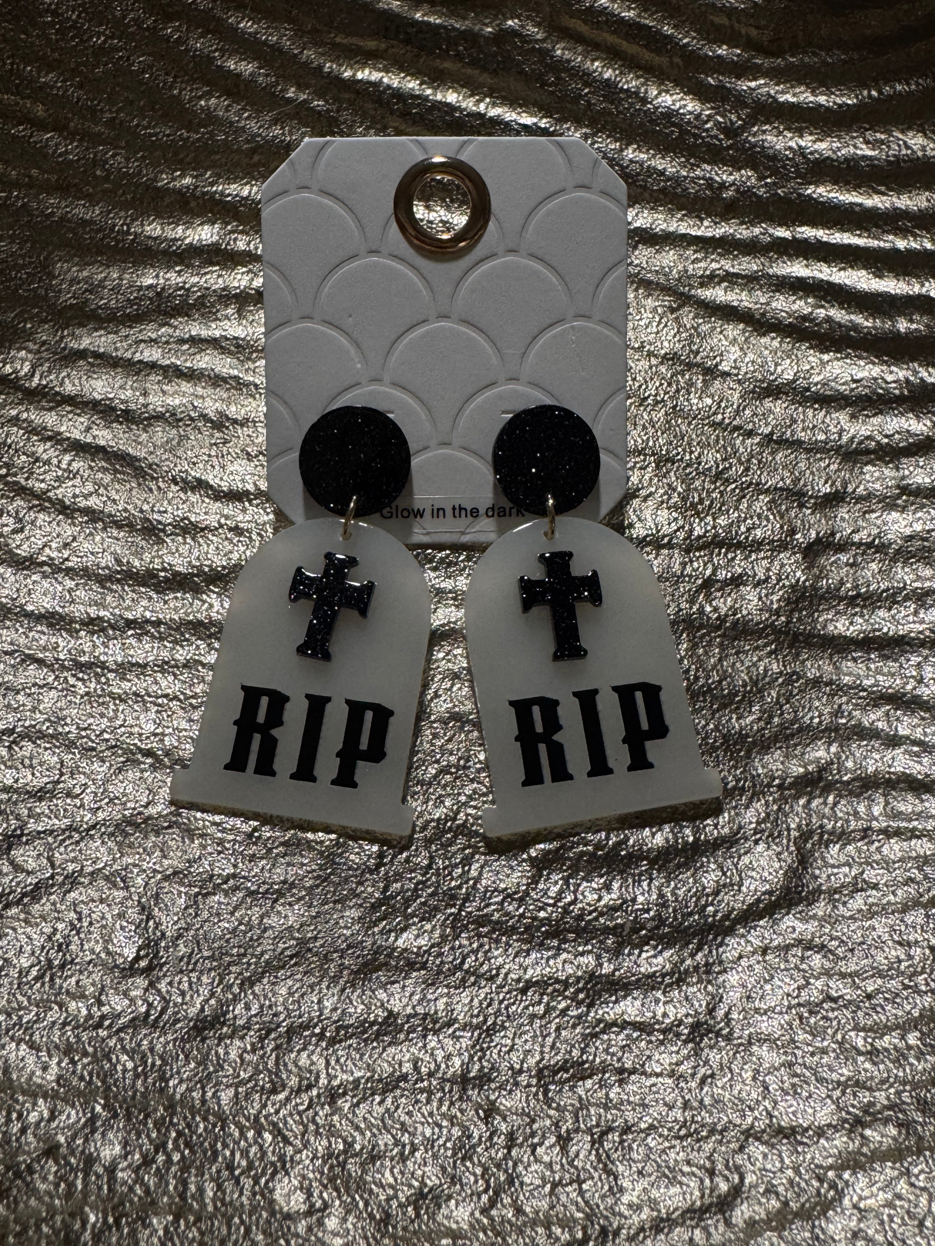 RIP glow in the dark earrings