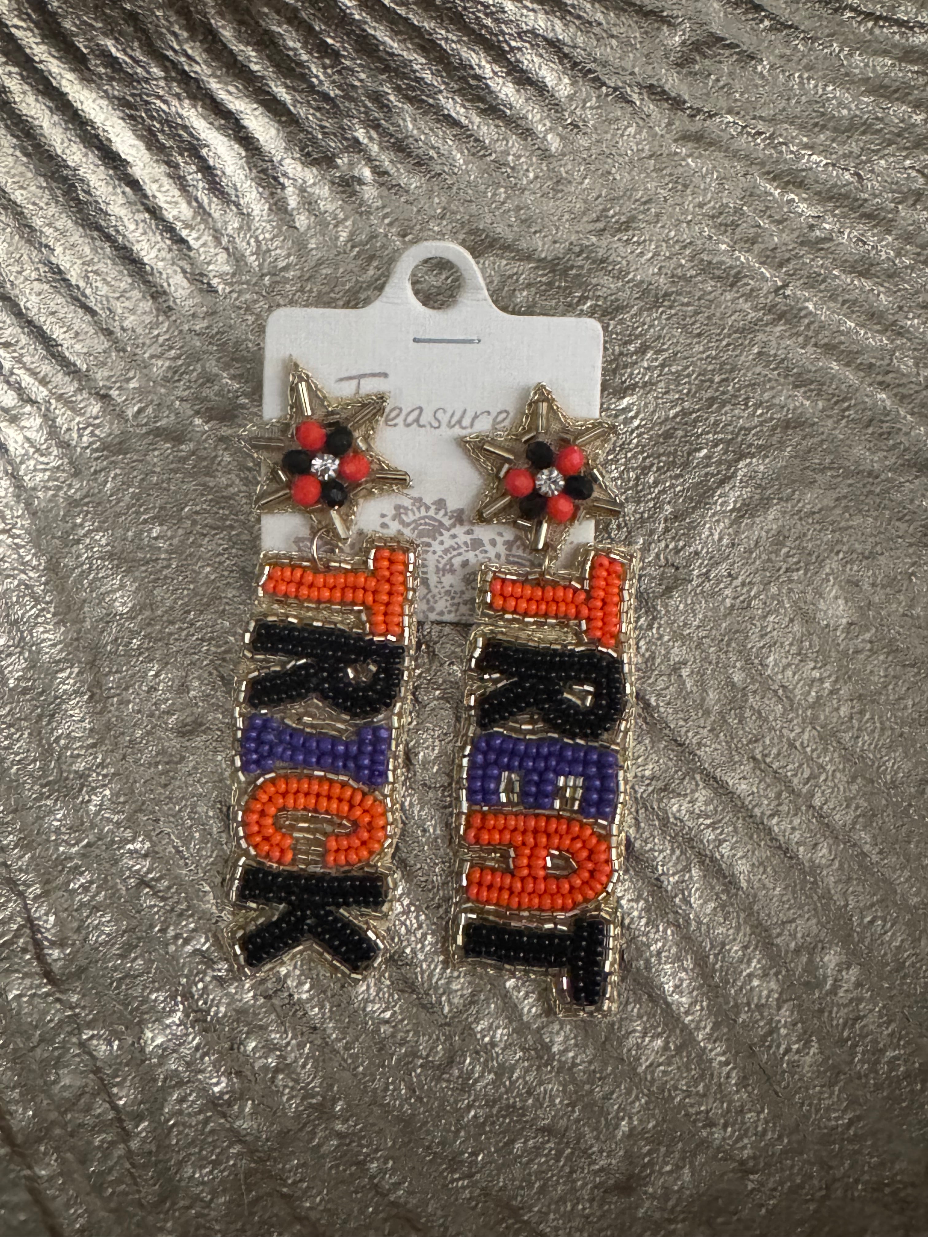 Trick or Treat Beaded Earrings