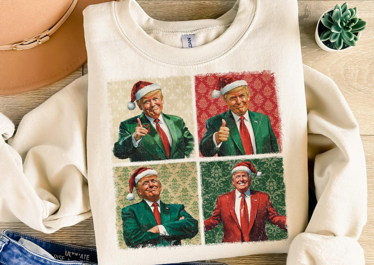 Trump collage Christmas sweatshirt