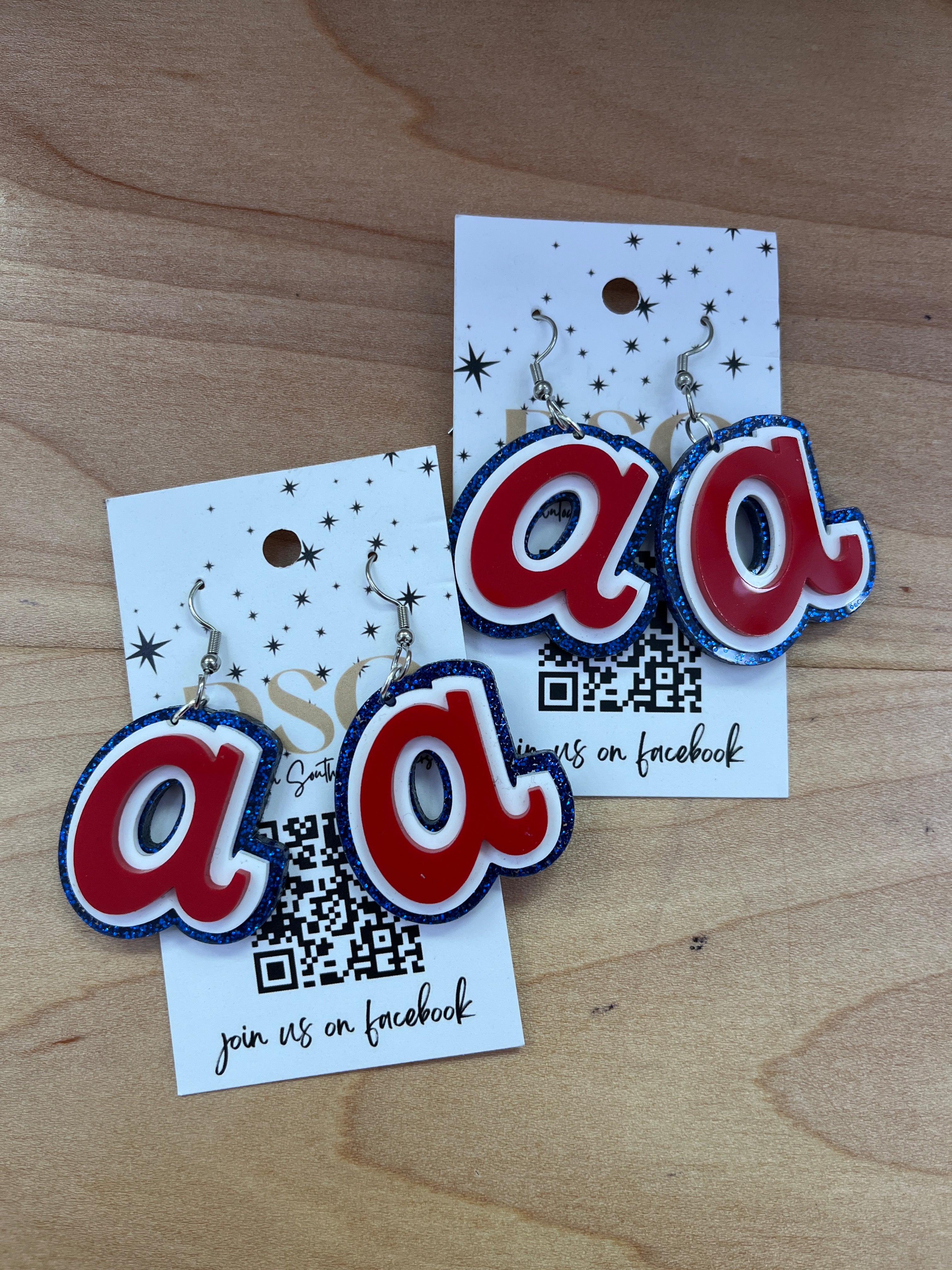 Braves Retro Glitter A Dangles