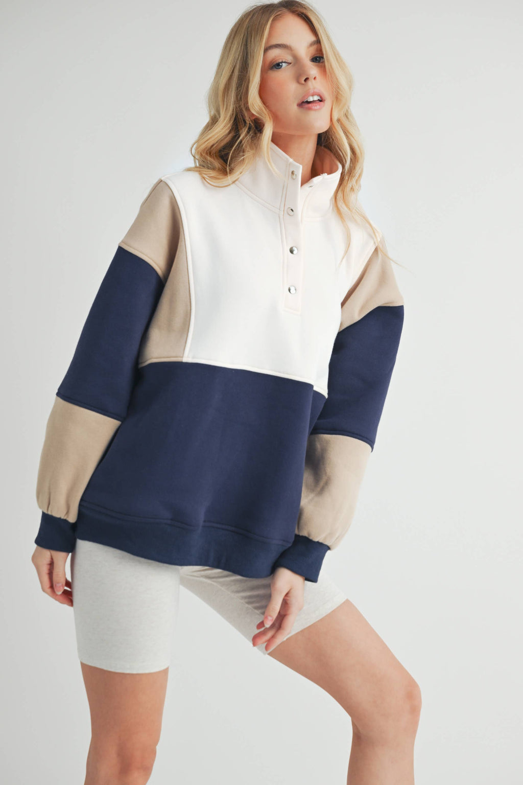 Glo Colorblock Pullover: Lilac Seafoam