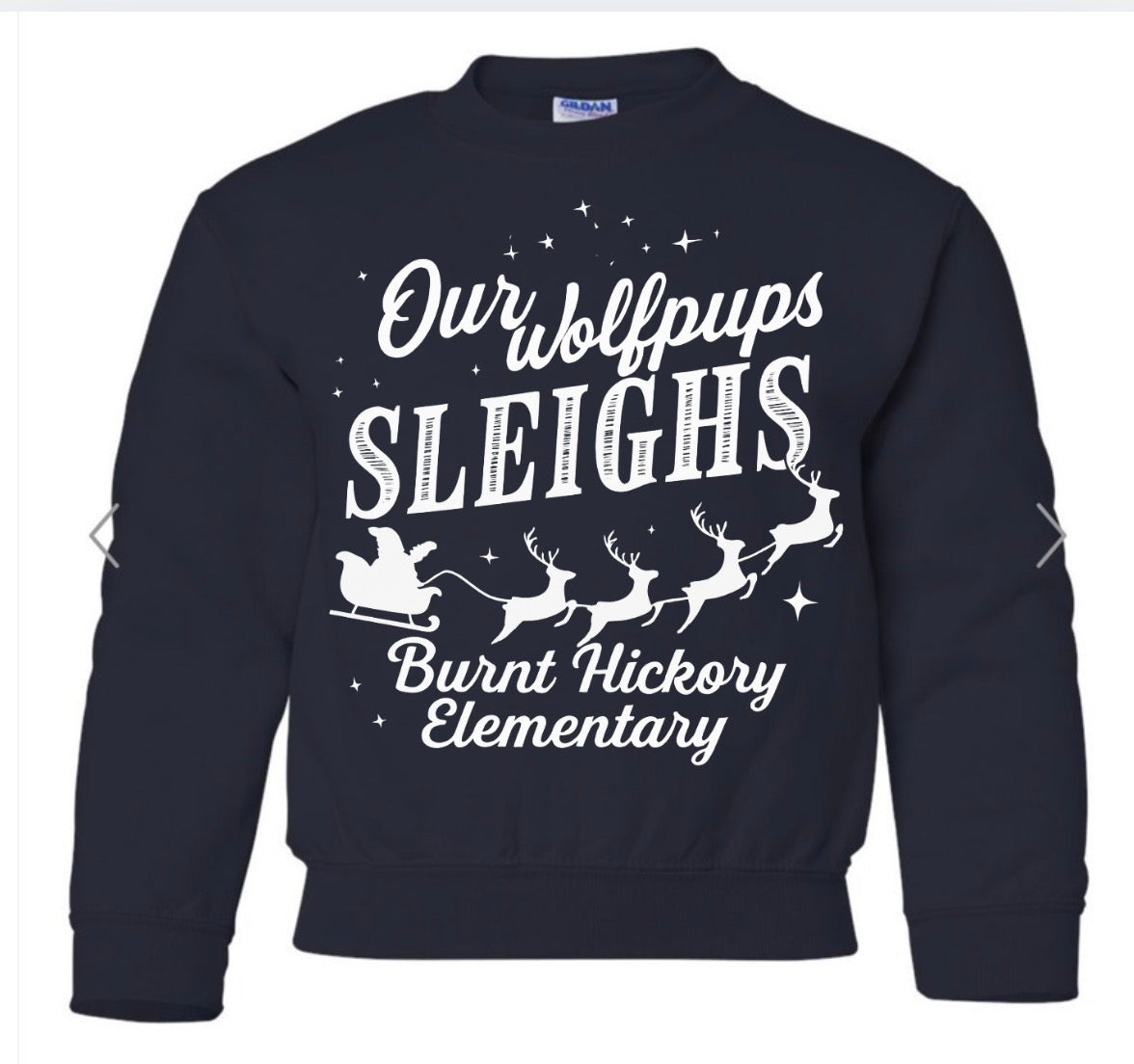 Our wolfpups sleighs on navy