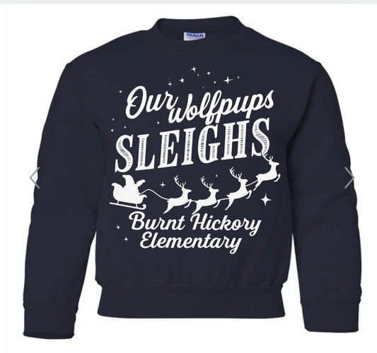 Our wolfpups sleighs on navy