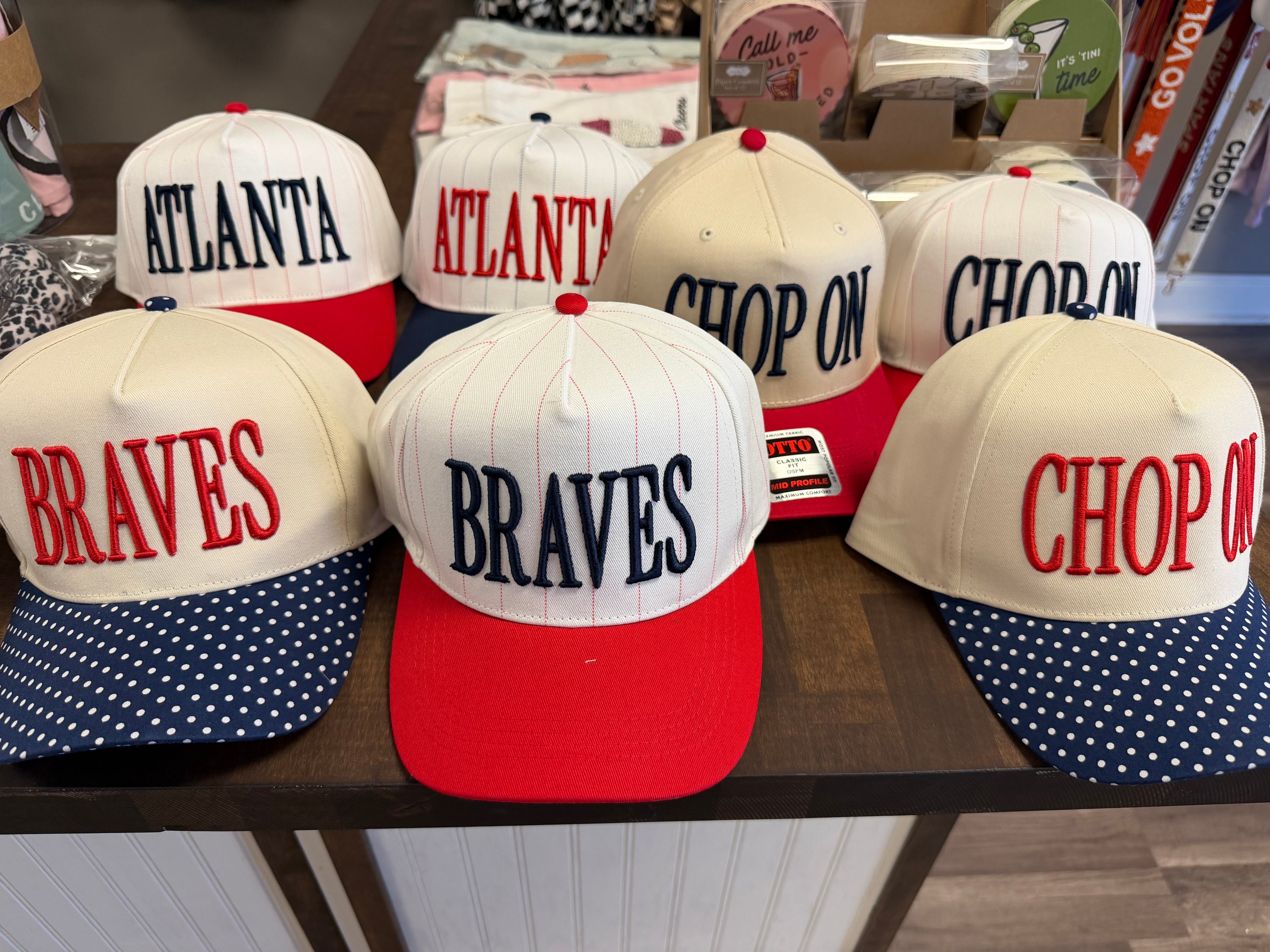 TWO TONE BRAVES 3D EMBROIDERY HATS