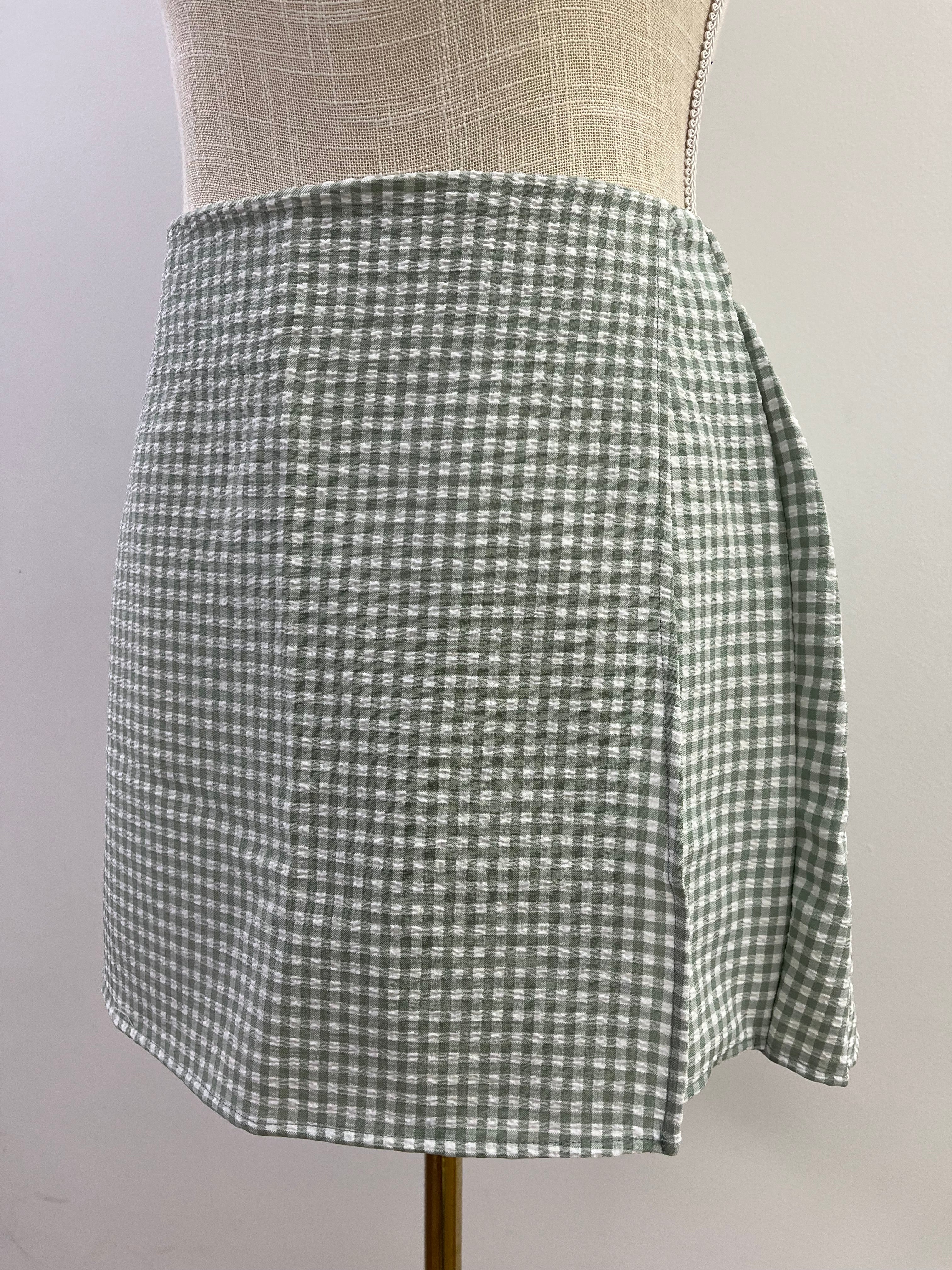 Sage Green Gingham 2 Pc Skort set- SOLD AS SET