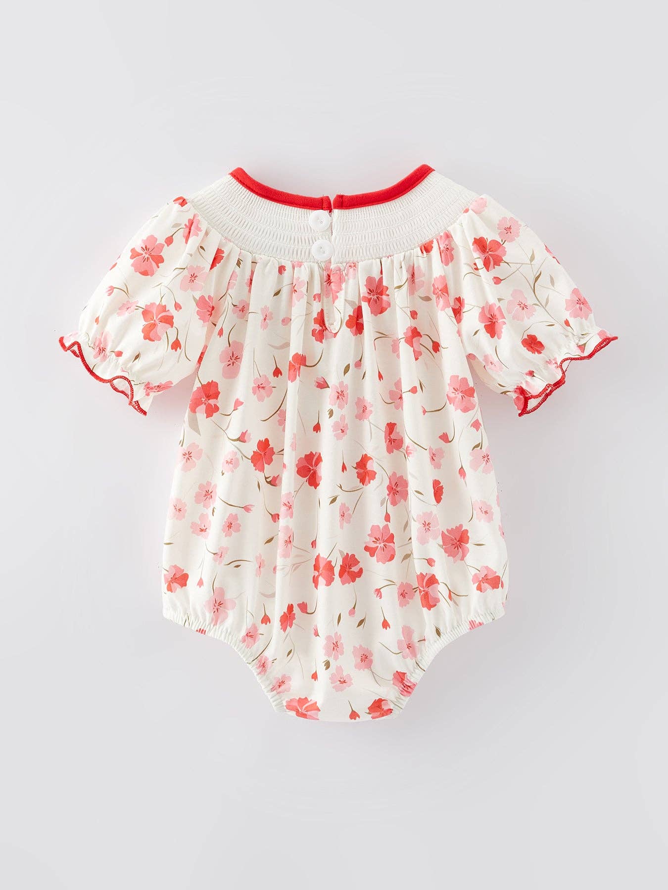Valentine's Day I'm so loved Smocking Embroidered Girls Romper