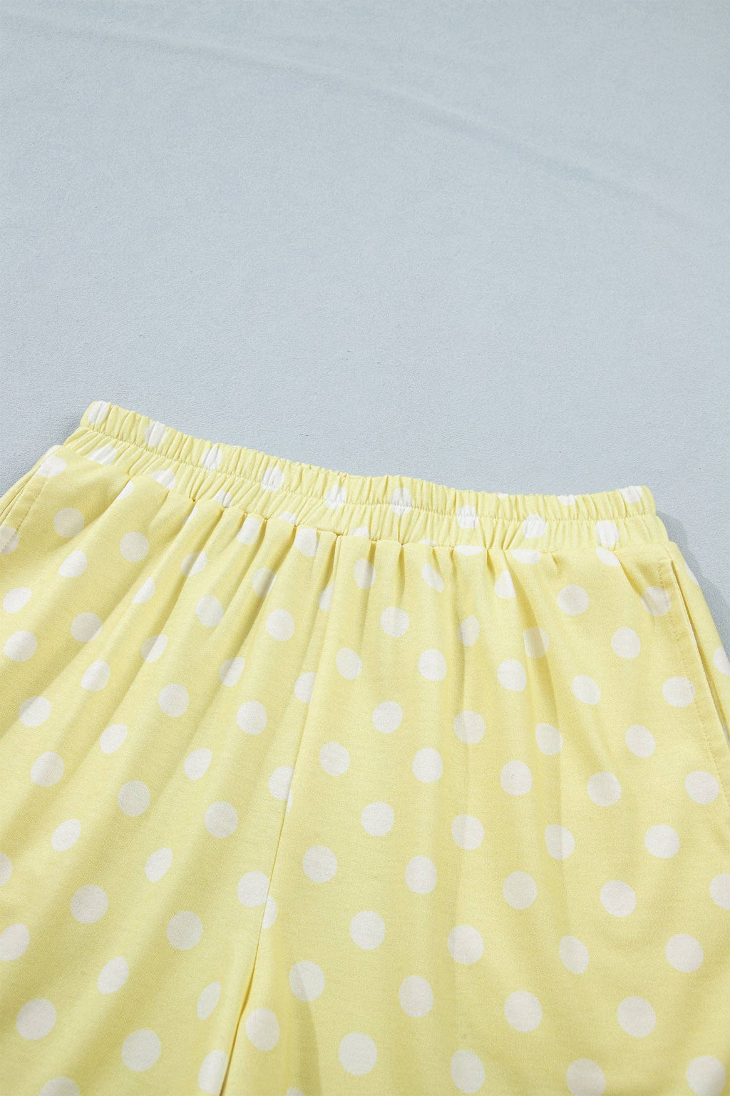 Polka Dot Mock Neck & Shorts Set: Sky Blue