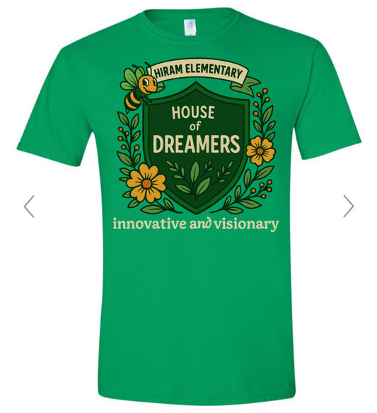 Hiram Elementary House of Dreamers - Irish Green Gildan softstyle