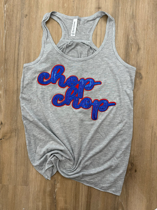 Chop Chop Cursive Sequin Embroidered Tank