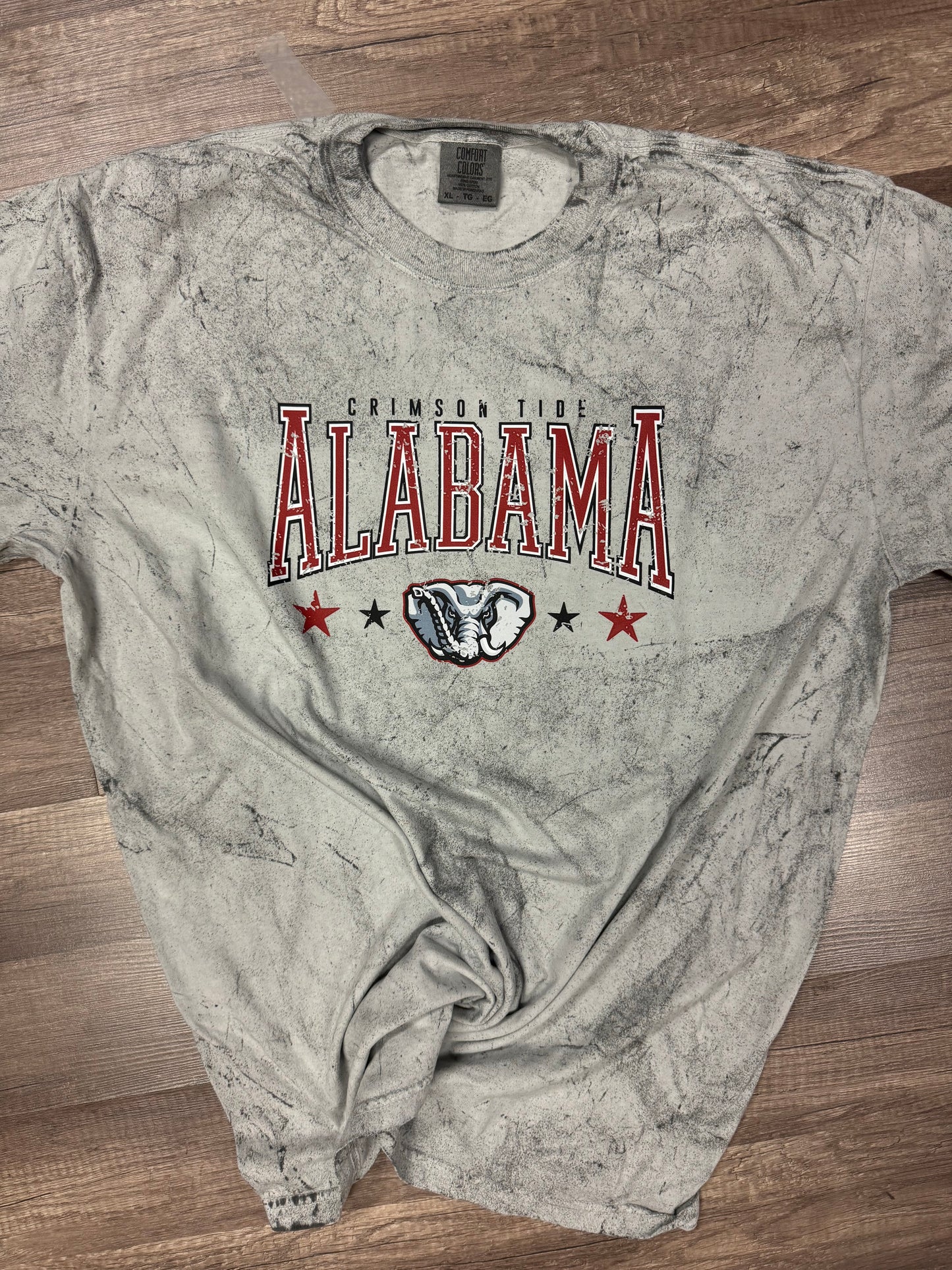 Crimson Tide Alabama With Stars Distressed Tee