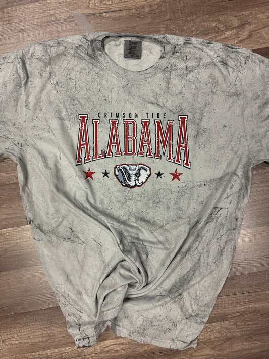 Crimson Tide Alabama With Stars Distressed Tee