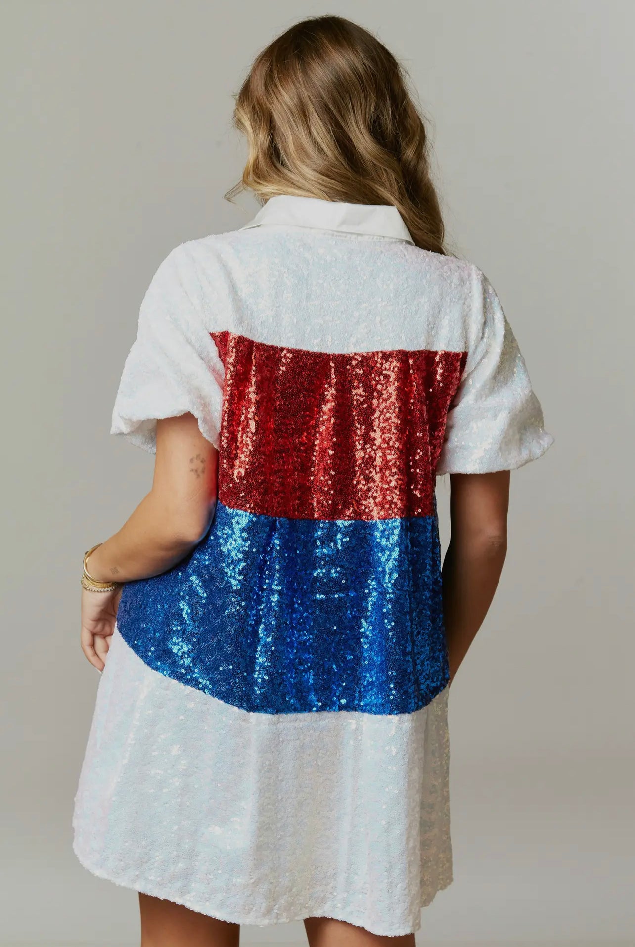 Red, White, & Blue Sequin Dress