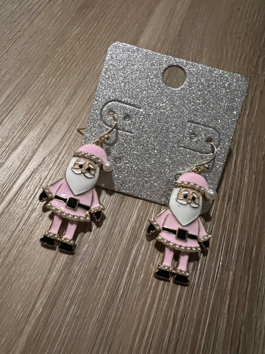 Pink Santa Dangles