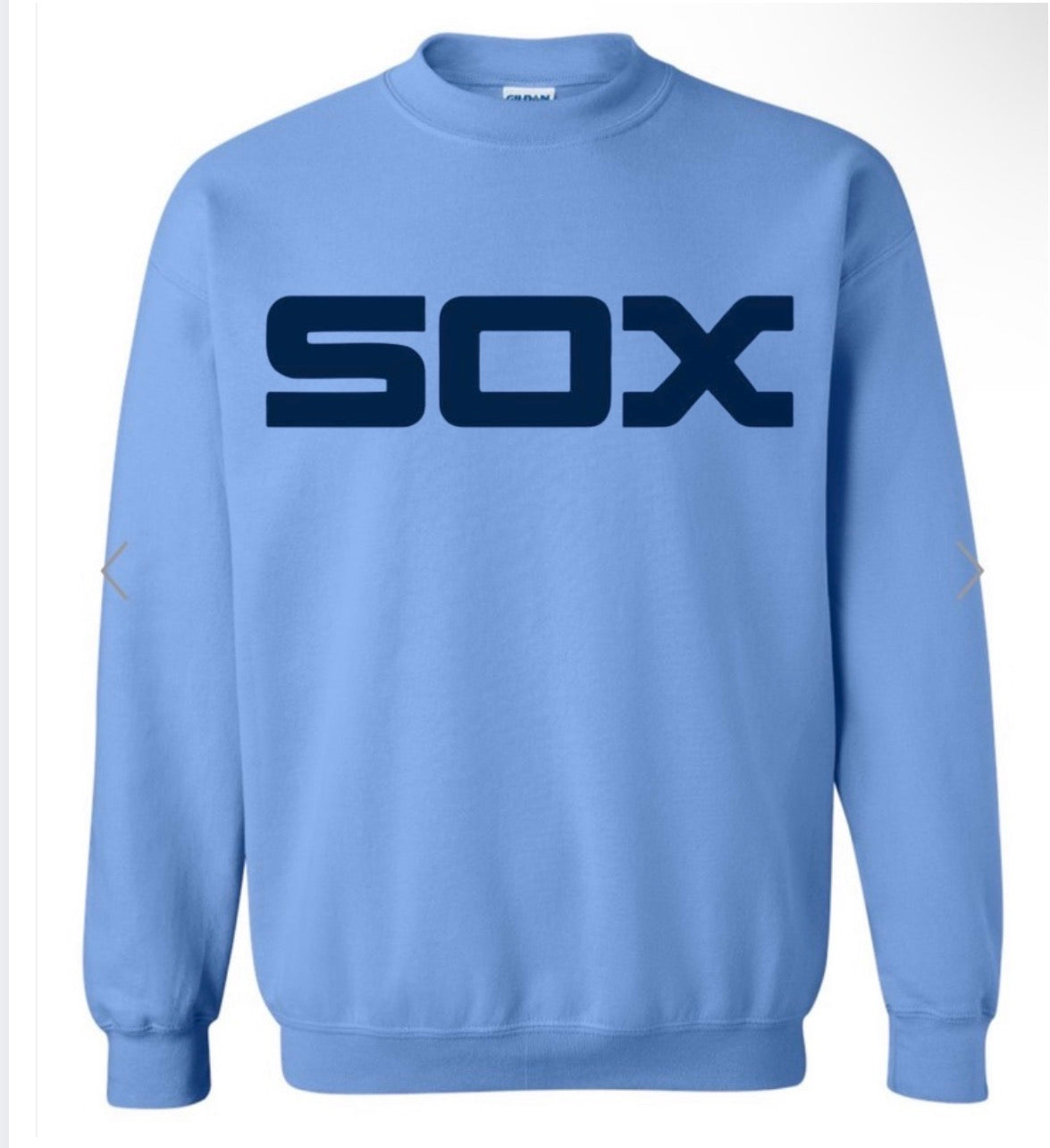 Sox Baseball logo on Carolina blue