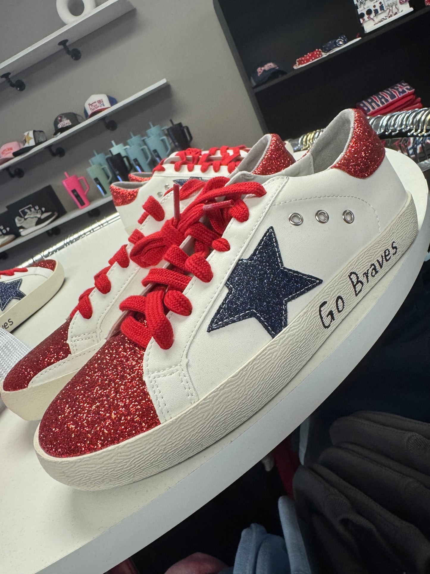 Go Braves Sparkly Sneakers