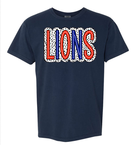 Lions Polka Dot Blue Red