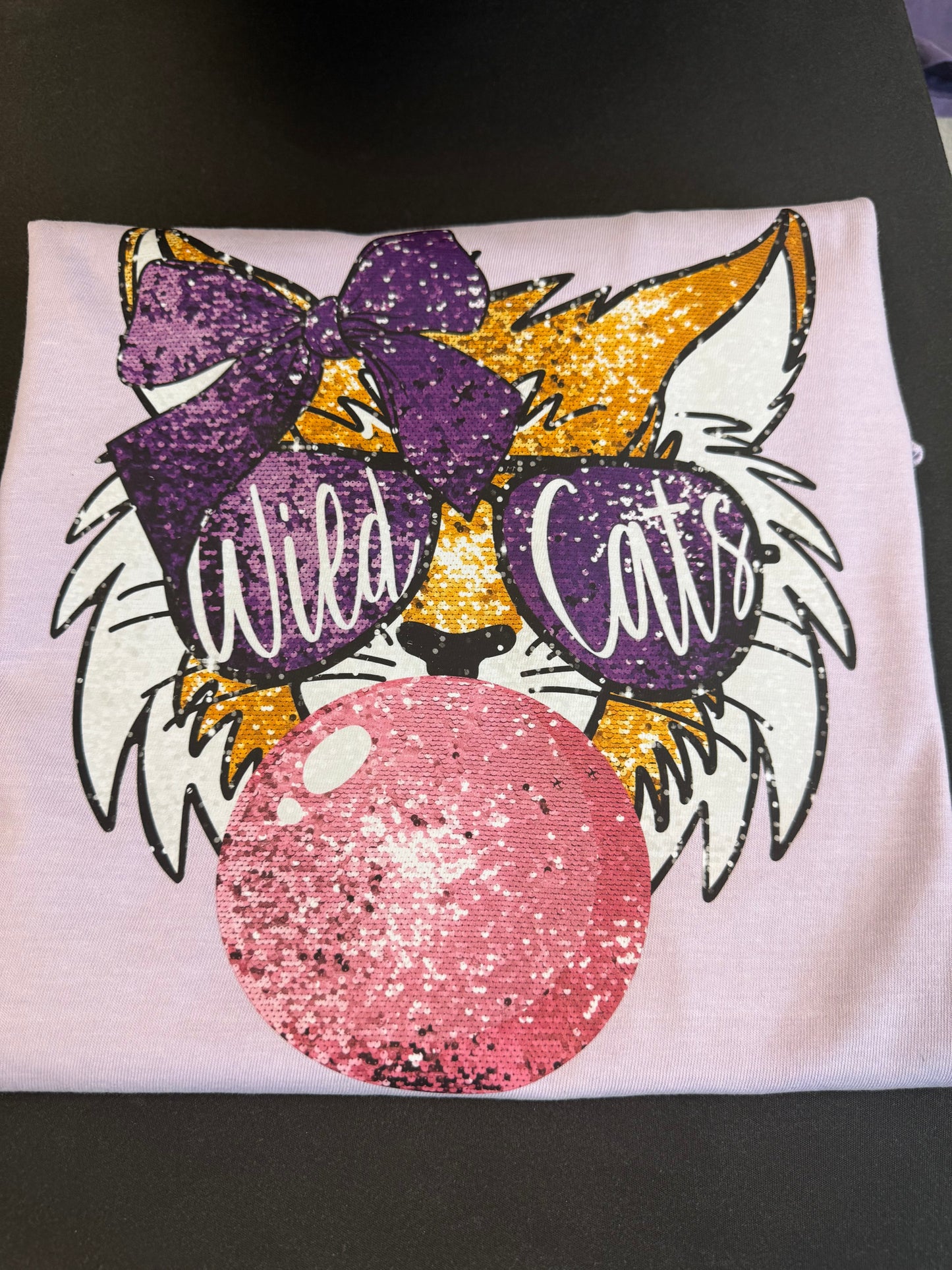 Villa Rica Wildcats Faux Glitter Blowing Bubble