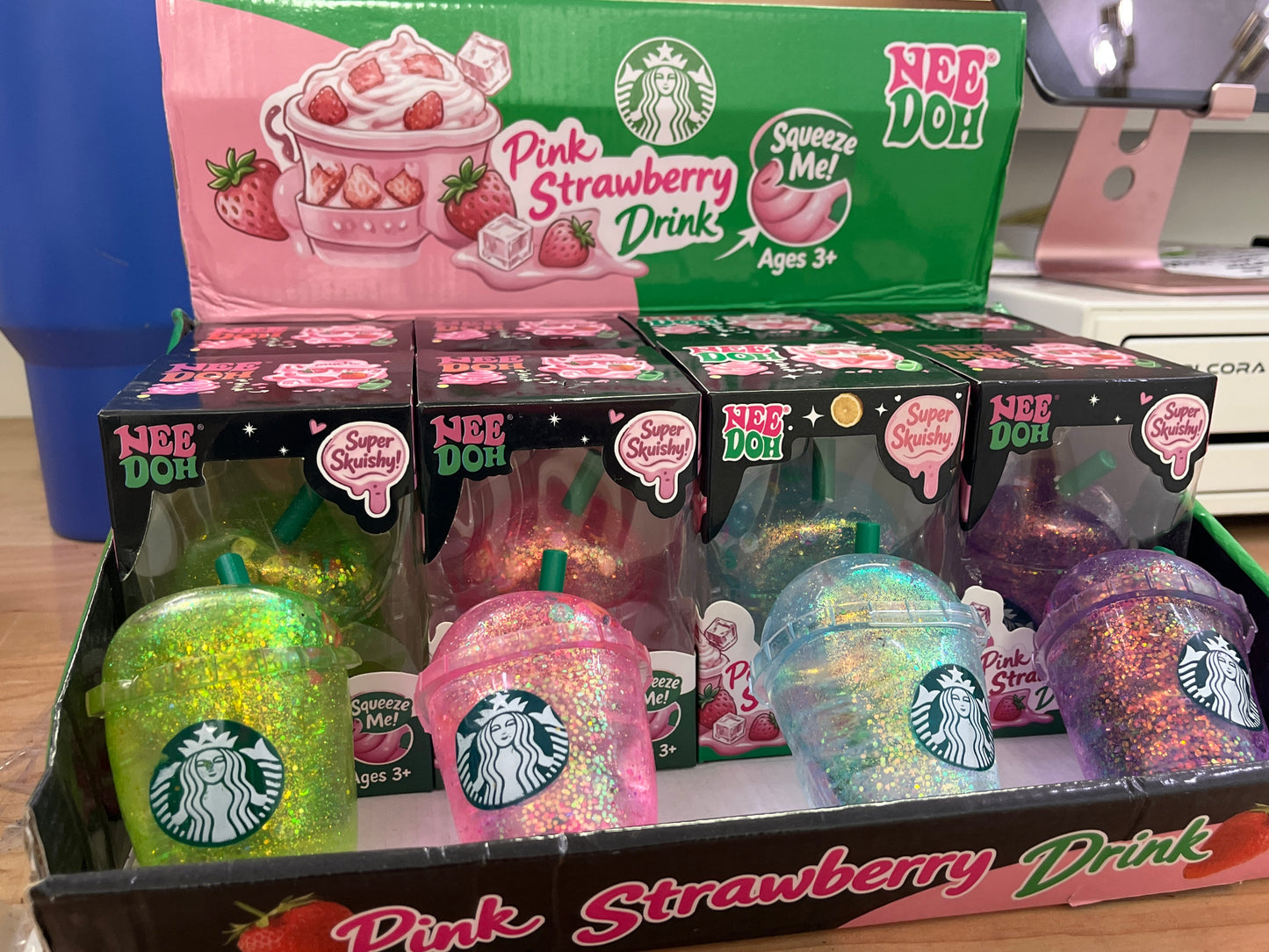 Starbucks Glitter Pink Drink Assorted Nice Squishy Toy