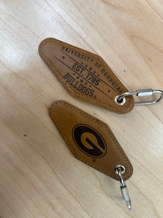 University Of Georgia Leather Embossed Keychain