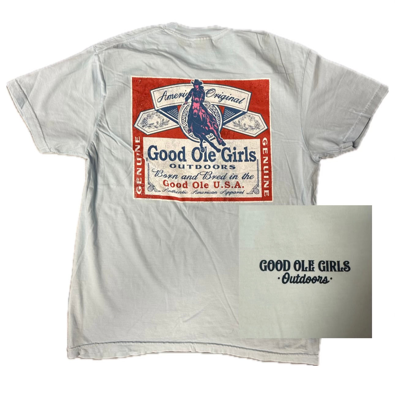 Good Ole Boys Bud Cowgirl Label Tee - Chambray