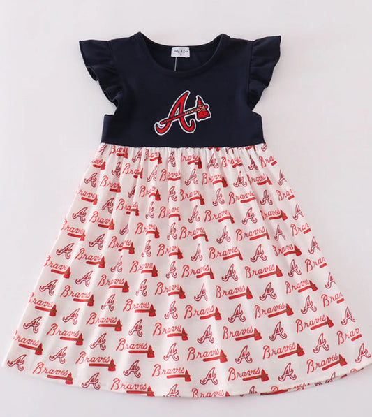 Atlanta Baseball Logo with Embroidery Dress